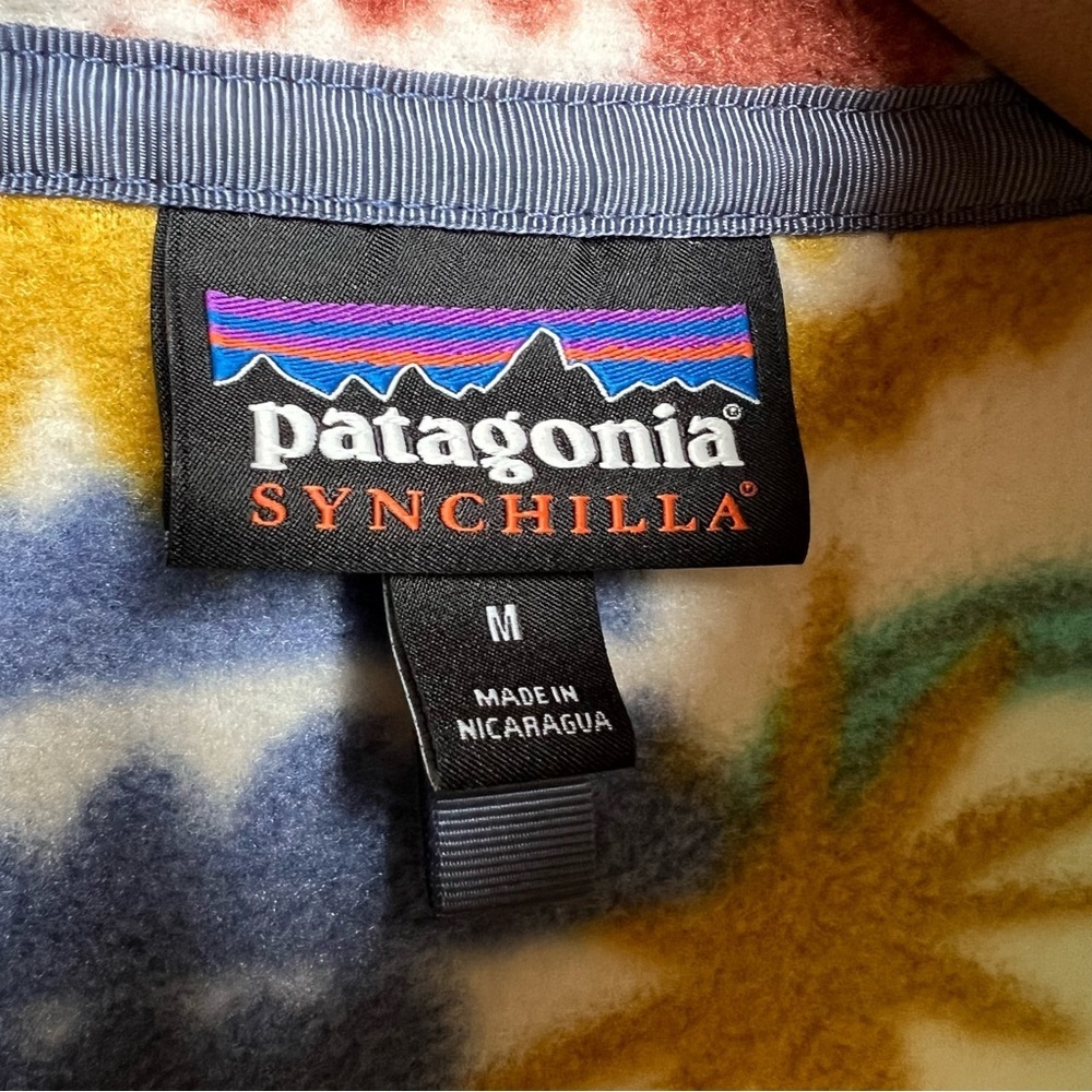 Patagonia Lightweight Synchilla Fleece Tree Pattern Snap-T Pullover Adult Medium - Picture 7 of 12